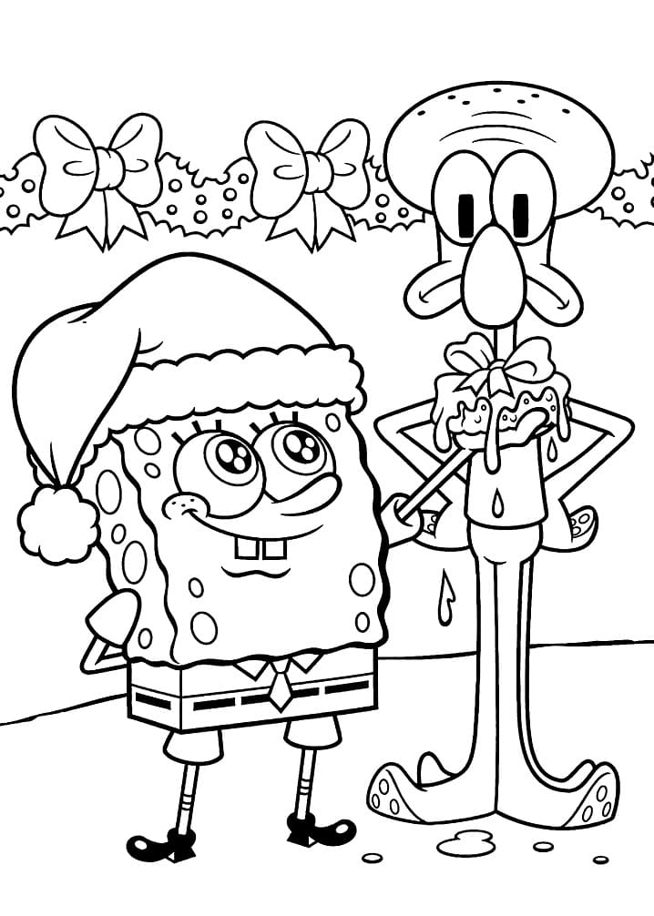 Squidward on Christmas Coloring Game Squidward on Christmas