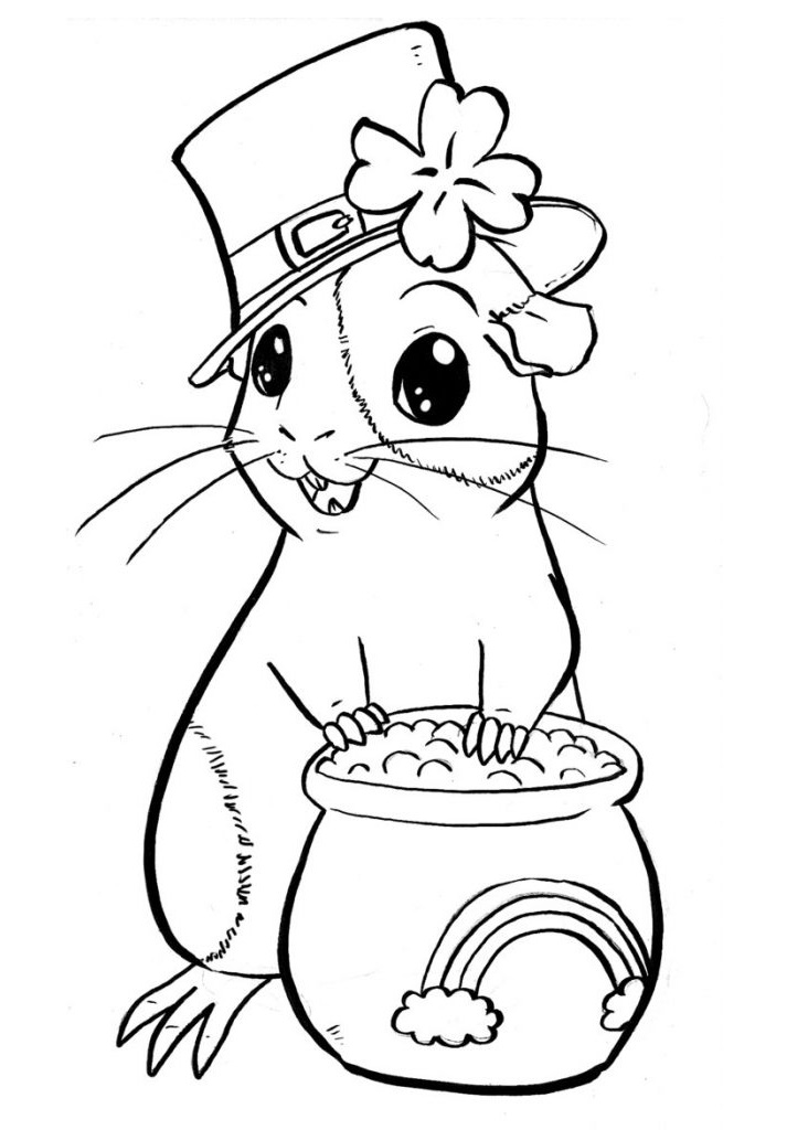 St Patricks Guinea Pig Coloring Game St Patricks Guinea Pig