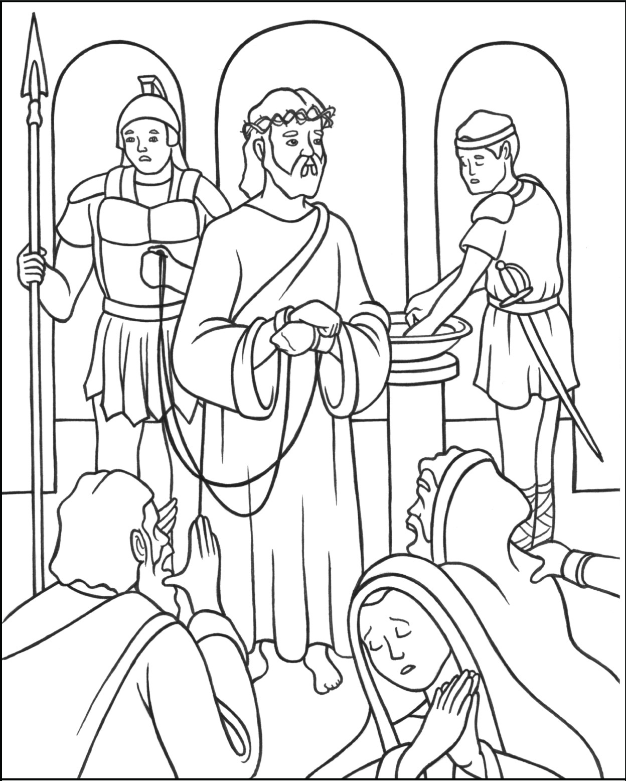 Thirteenth Station Stations of the Cross Coloring - Play Free Coloring ...