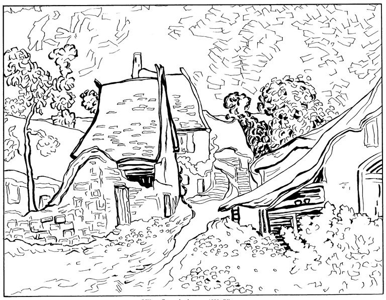 Street in Auvers-sur-Oise Vincent Van Gogh Coloring Game Street in Auvers-sur-Oise Vincent Van Gogh