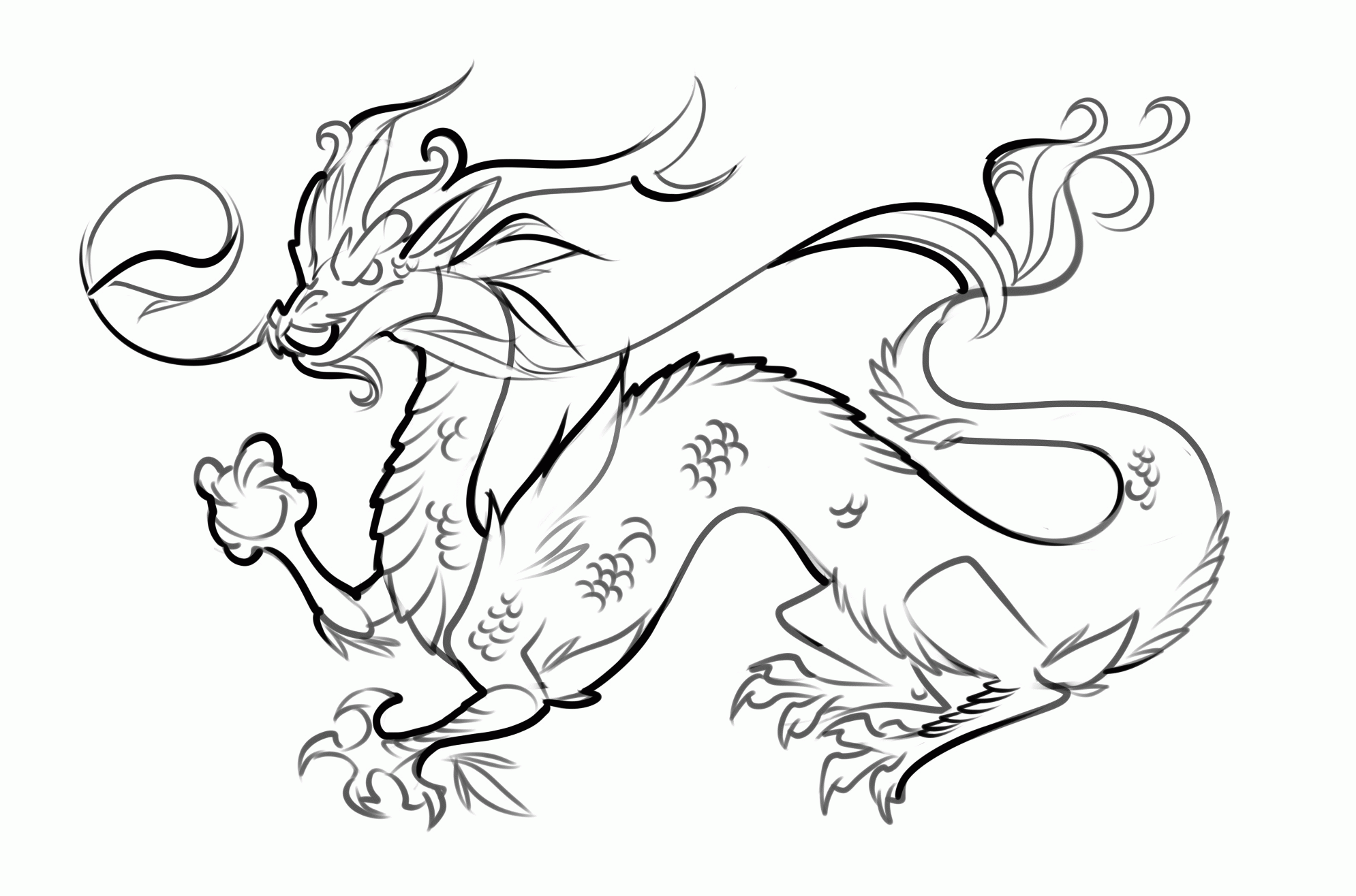 Strong Chinese Dragon Coloring Game Strong Chinese Dragon