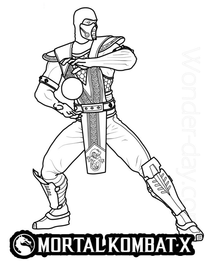 Mortal Kombat Scorpion and Sub-Zero Coloring - Play Free Coloring Game ...