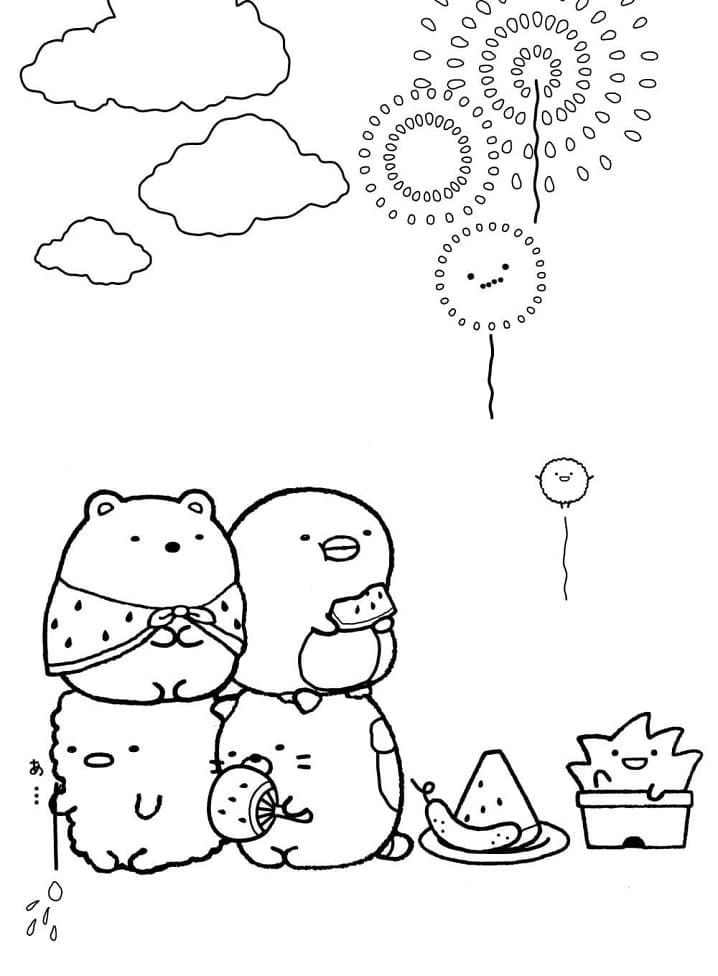 Sumikko Gurashi with Fireworks