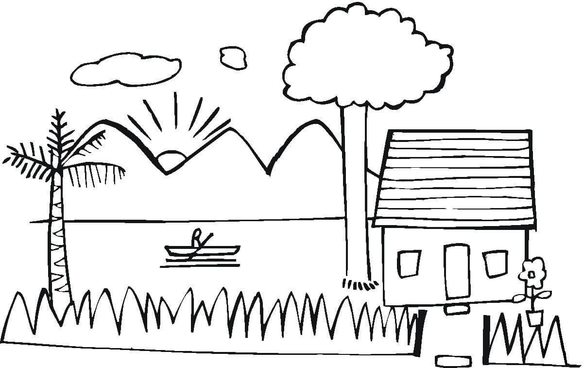 Summer House on the Lake Coloring Game Summer House on the Lake