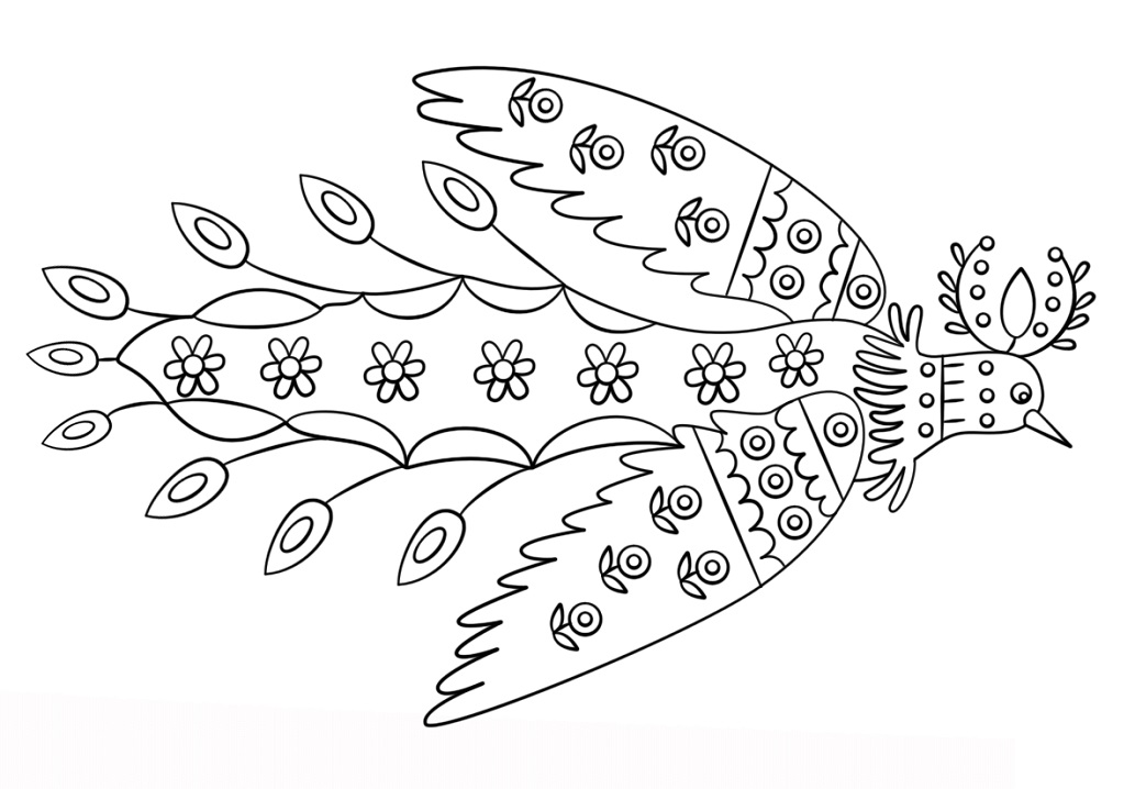 Sun Bird by Maria Prymachenko Coloring Game Sun Bird by Maria Prymachenko