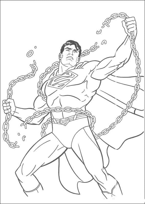 Superman Breaking Chains Coloring Game Superman Breaking Chains