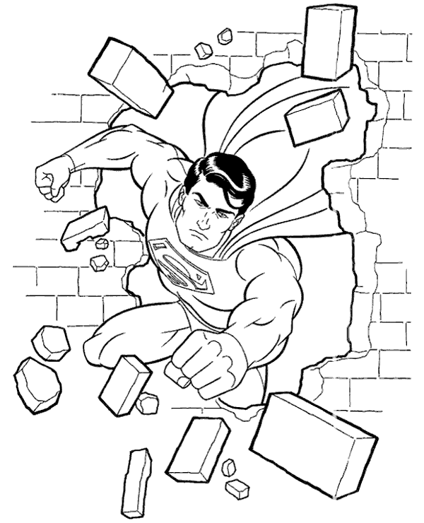 Superman Breaking The Wall Coloring Game Superman Breaking The Wall