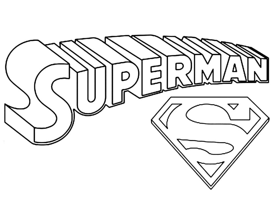 Superman Title and Symbol Coloring Game Superman Title and Symbol