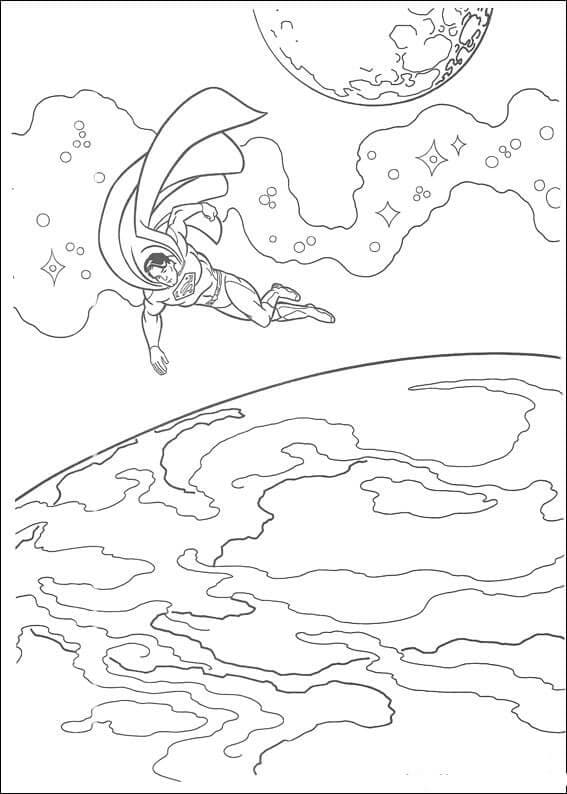 Superman in Space Coloring Game Superman in Space