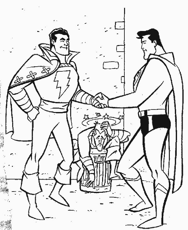 Superman with Shazam Coloring Game Superman with Shazam