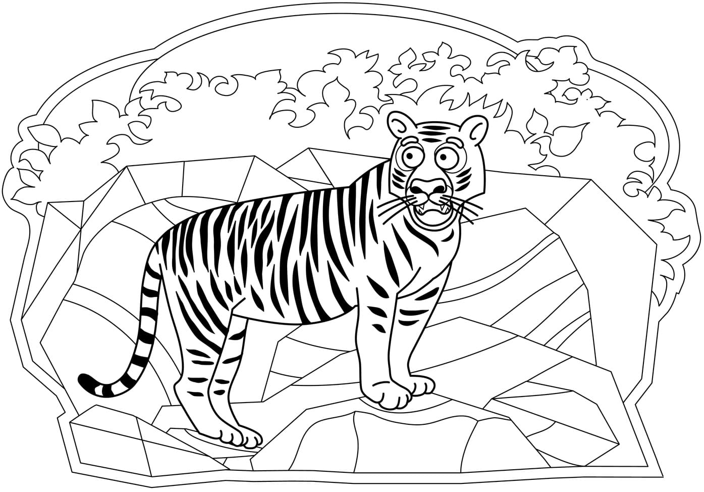 Surprising Tiger coloring page