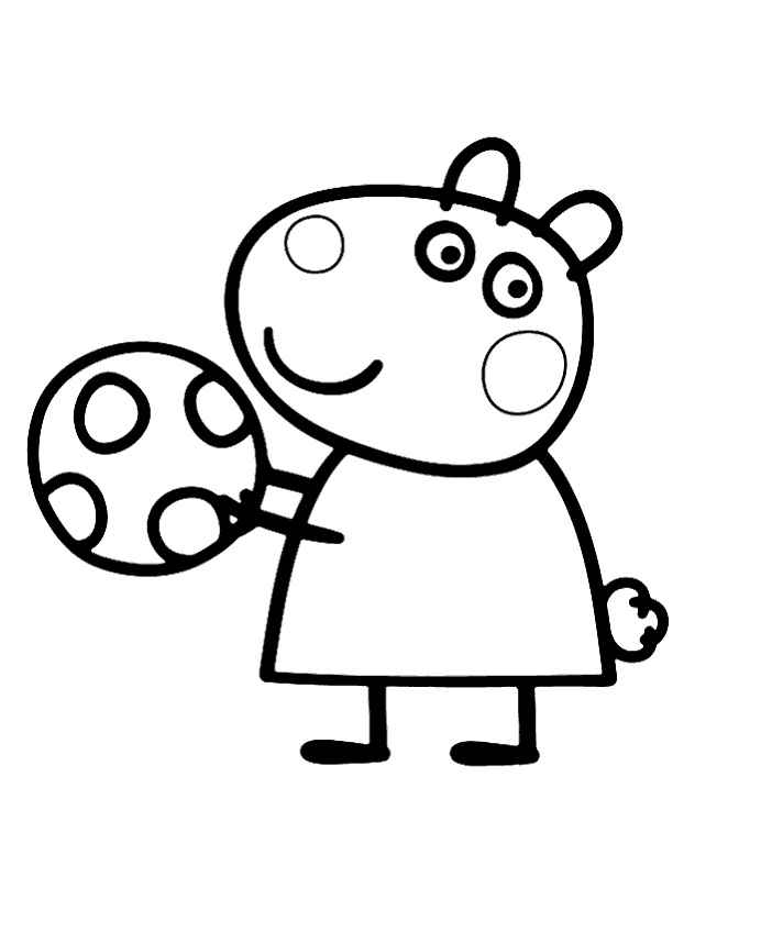 Suzy Sheep with a Ball Coloring Game Suzy Sheep with a Ball