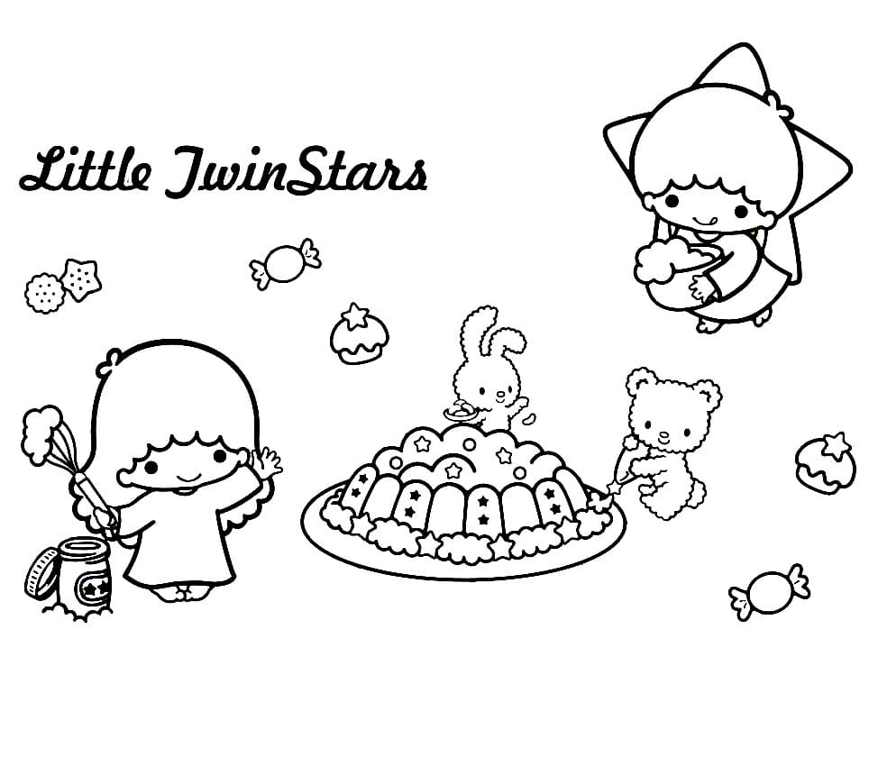 Sweet Little Twin Stars Coloring Game Sweet Little Twin Stars