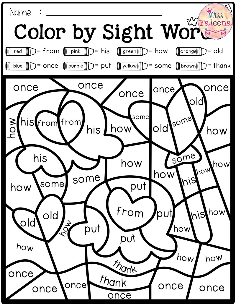 Sweet Sight Words Coloring Game Sweet Sight Words