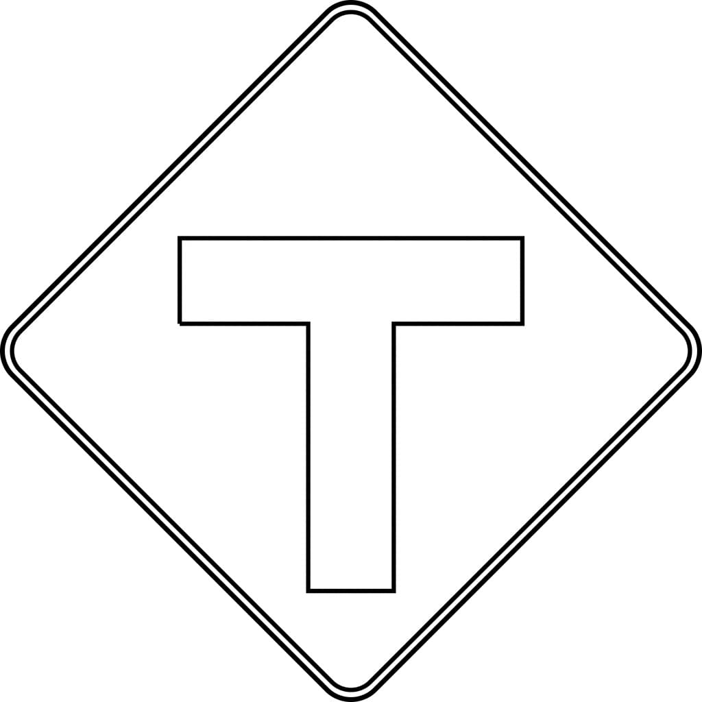 T Junction Traffic Sign