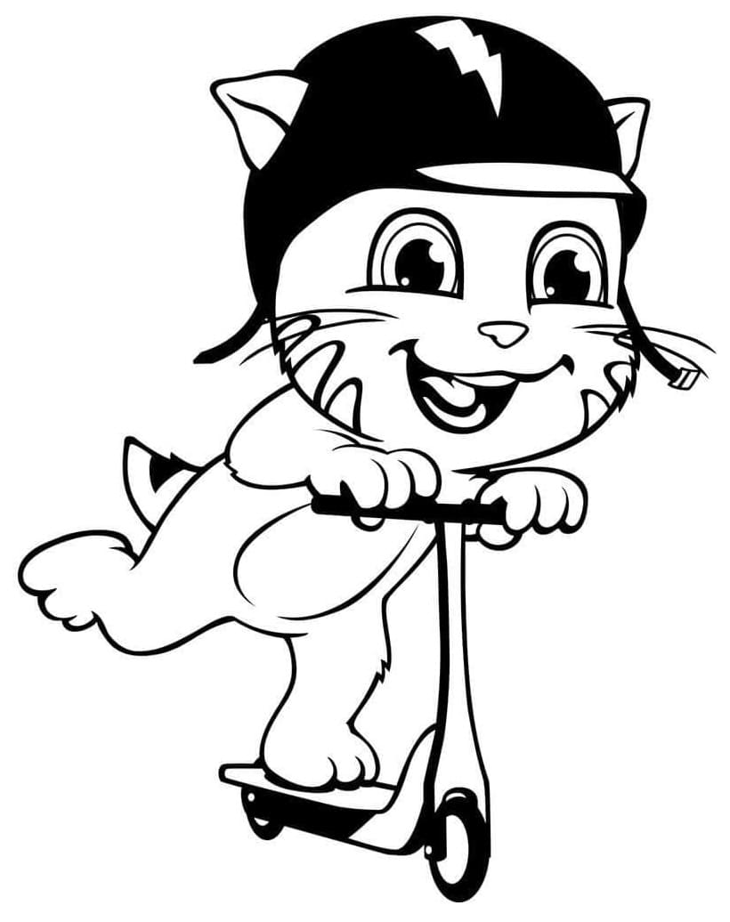 Talking Tom on Scooter Coloring Game Talking Tom on Scooter