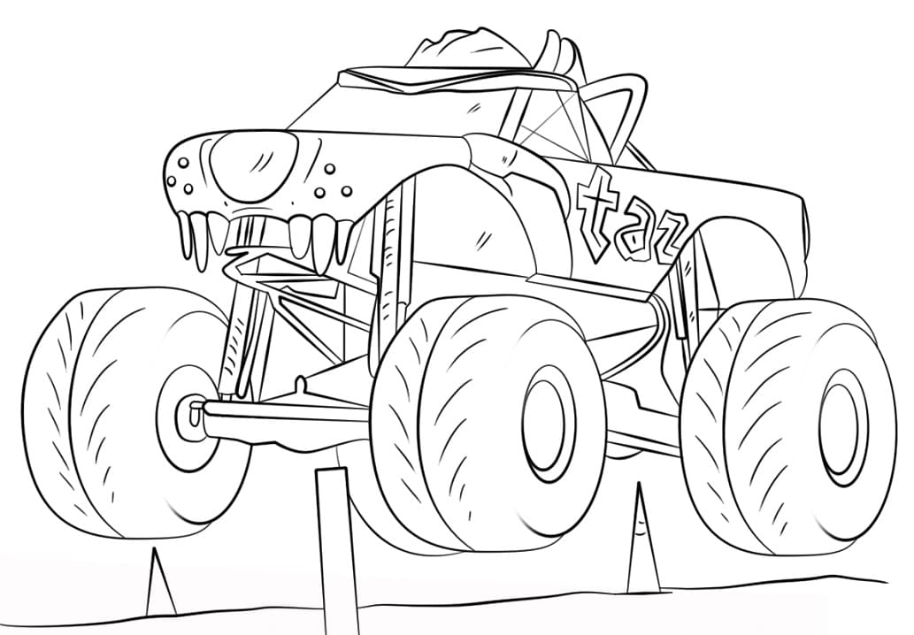 Taz Monster Truck Coloring Game Taz Monster Truck