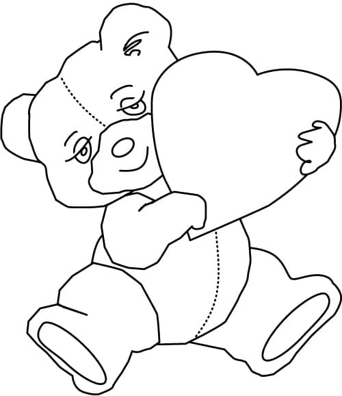 Teddy Bear and Heart Coloring Game Teddy Bear and Heart
