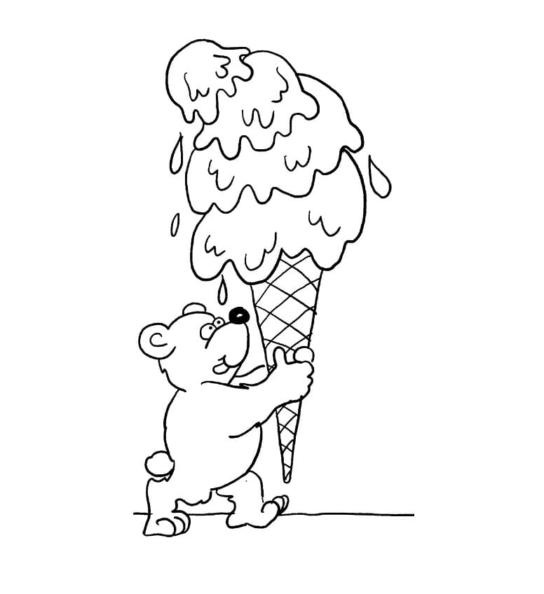 Teddy Bear and Ice Cream Coloring Game Teddy Bear and Ice Cream
