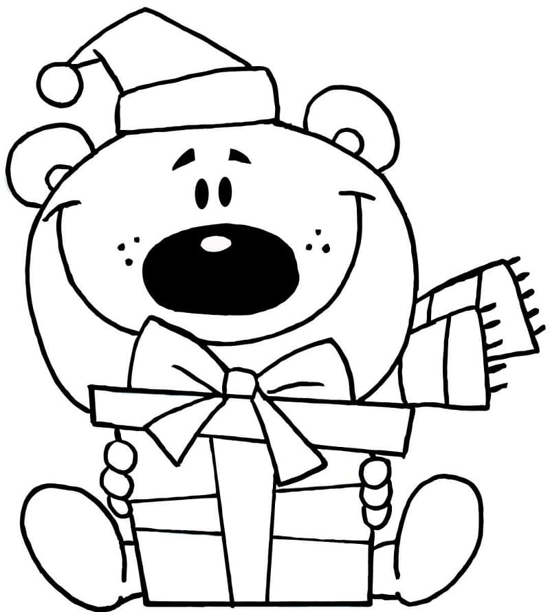 Teddy Bear and Present Coloring Game Teddy Bear and Present