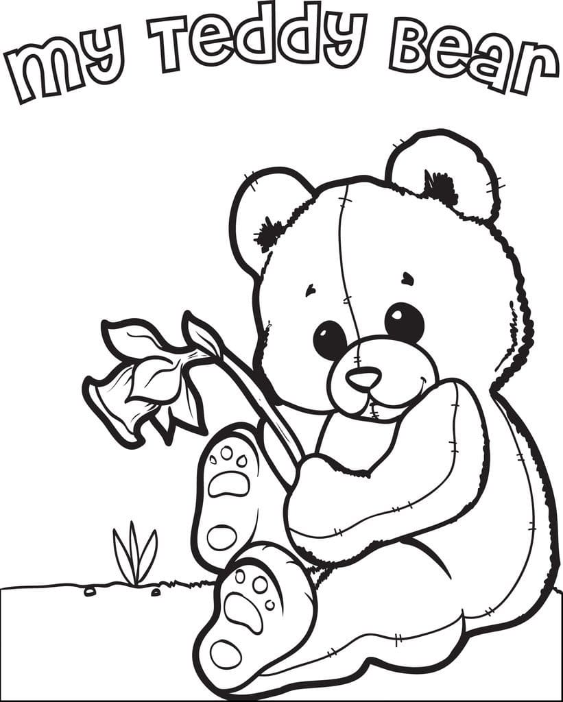 Teddy Bear and Rose Coloring Game Teddy Bear and Rose