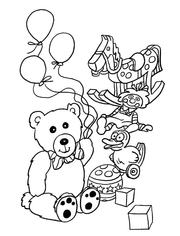 Teddy Bear and Toys Coloring Game Teddy Bear and Toys