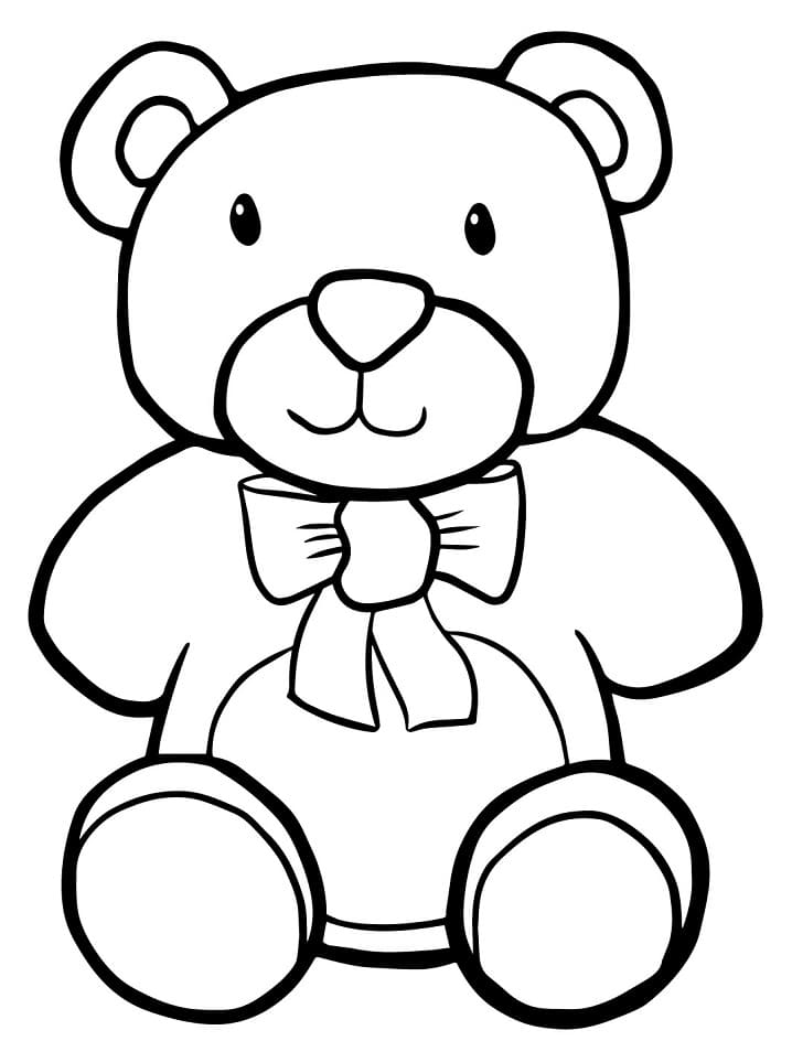 Teddy Bear with Bow Tie Coloring Game Teddy Bear with Bow Tie