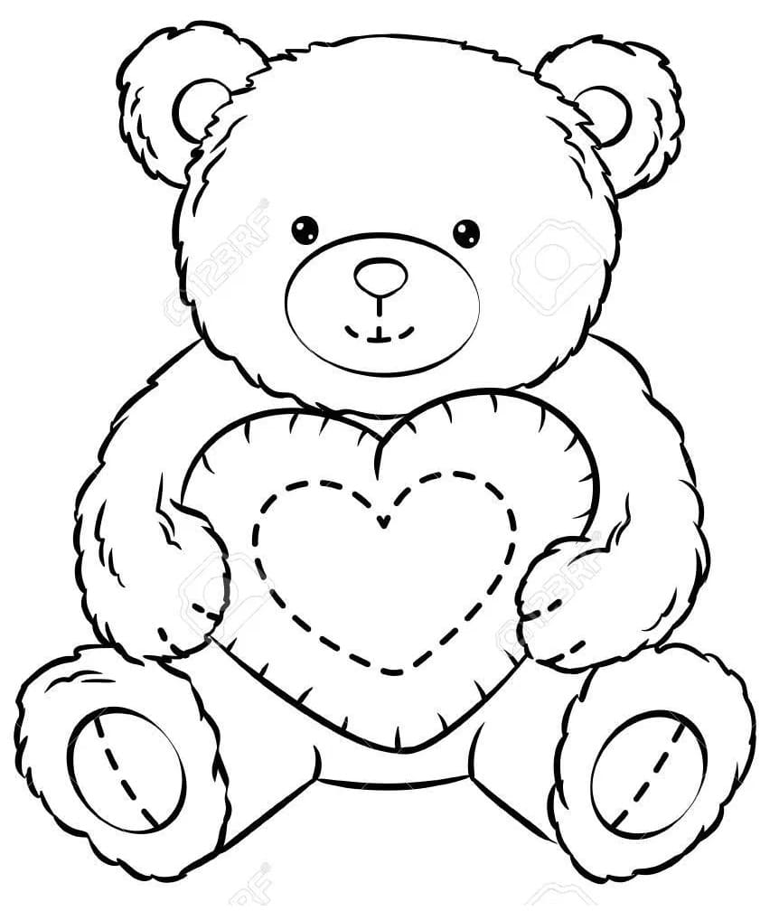 Teddy Bear with Heart Coloring Game Teddy Bear with Heart