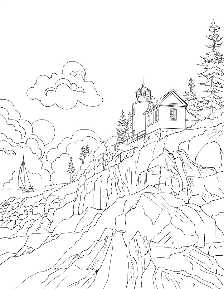 Simple Lighthouse 4 Coloring - Play Free Coloring Game Online