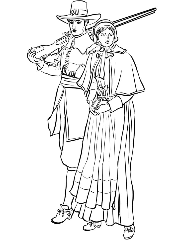 Pilgrims Coloring - Play Free Coloring Game Online