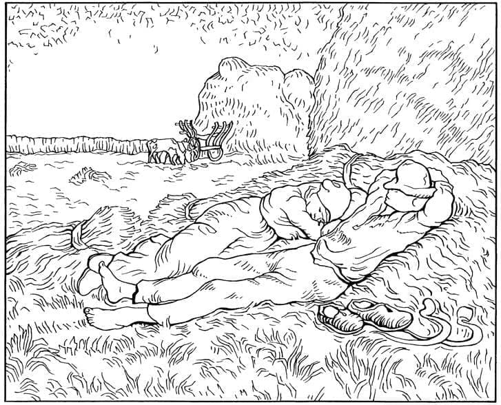 The Siesta Vincent Van Gogh Coloring Game The Siesta Vincent Van Gogh