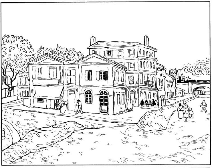 The Yellow House Vincent Van Gogh Coloring Game The Yellow House Vincent Van Gogh