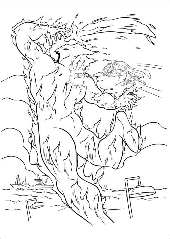 Thor Attacks Monster Coloring Game Thor Attacks Monster