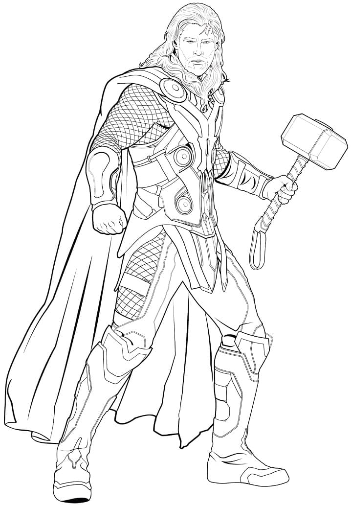 Thor Holding Mjolnir Coloring Game Thor Holding Mjolnir