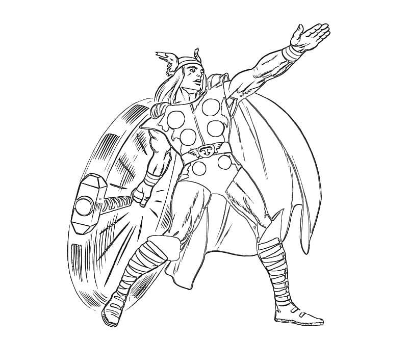 Thor Using Mjolnir Coloring Game Thor Using Mjolnir