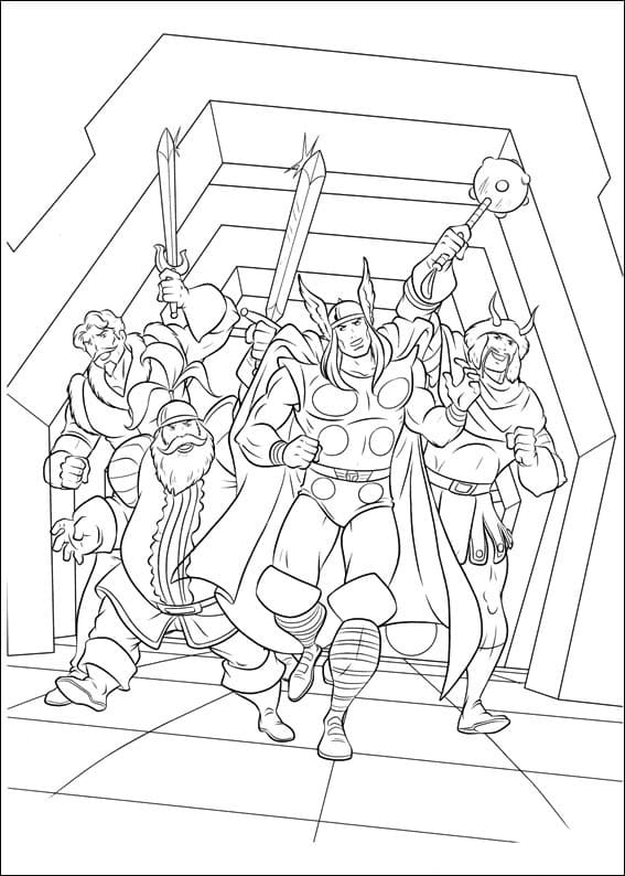 Thor and Friends Coloring Game Thor and Friends