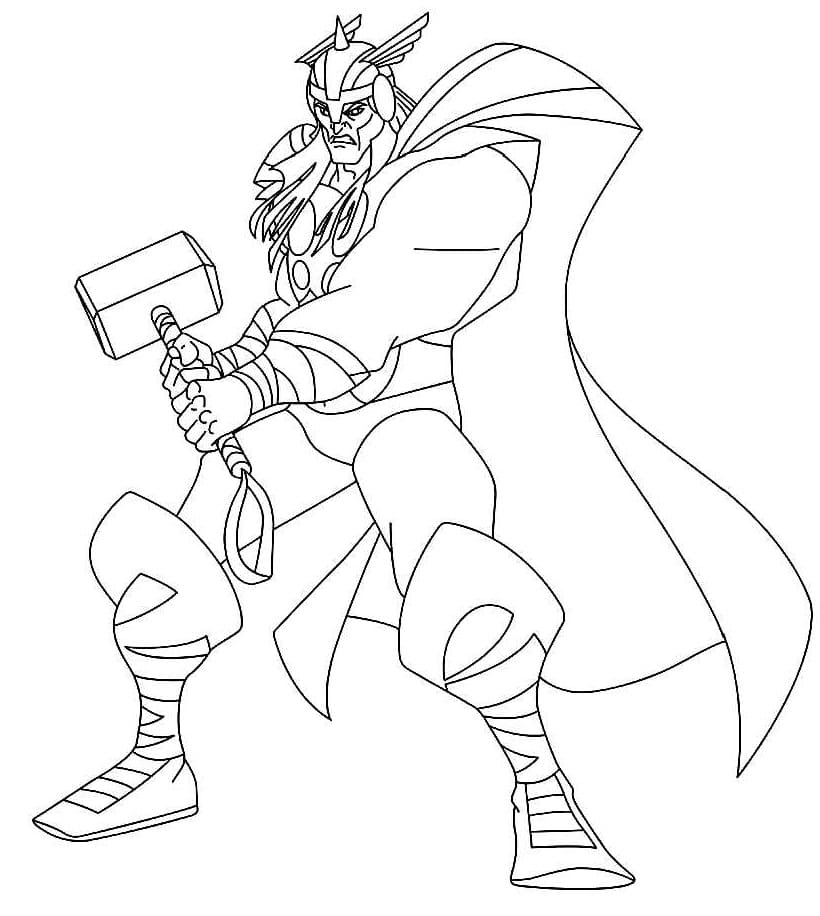 Thor and Mjolnir Coloring Game Thor and Mjolnir