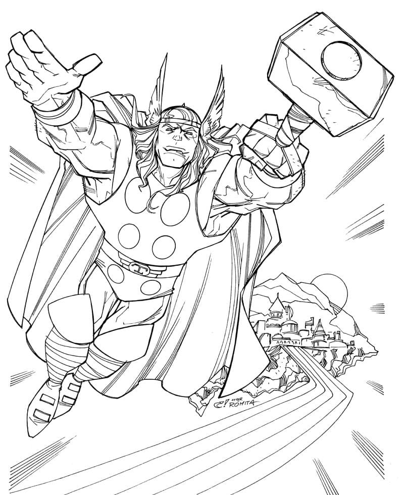 Thor from Asgard Coloring Game Thor from Asgard