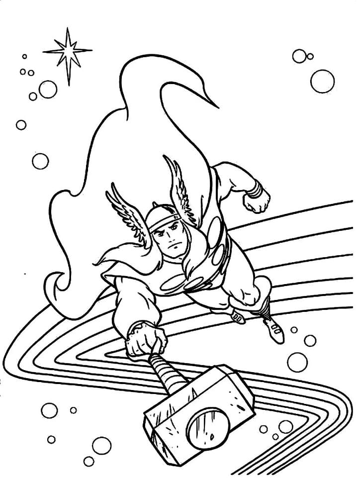 Thor is Flying Coloring Game Thor is Flying