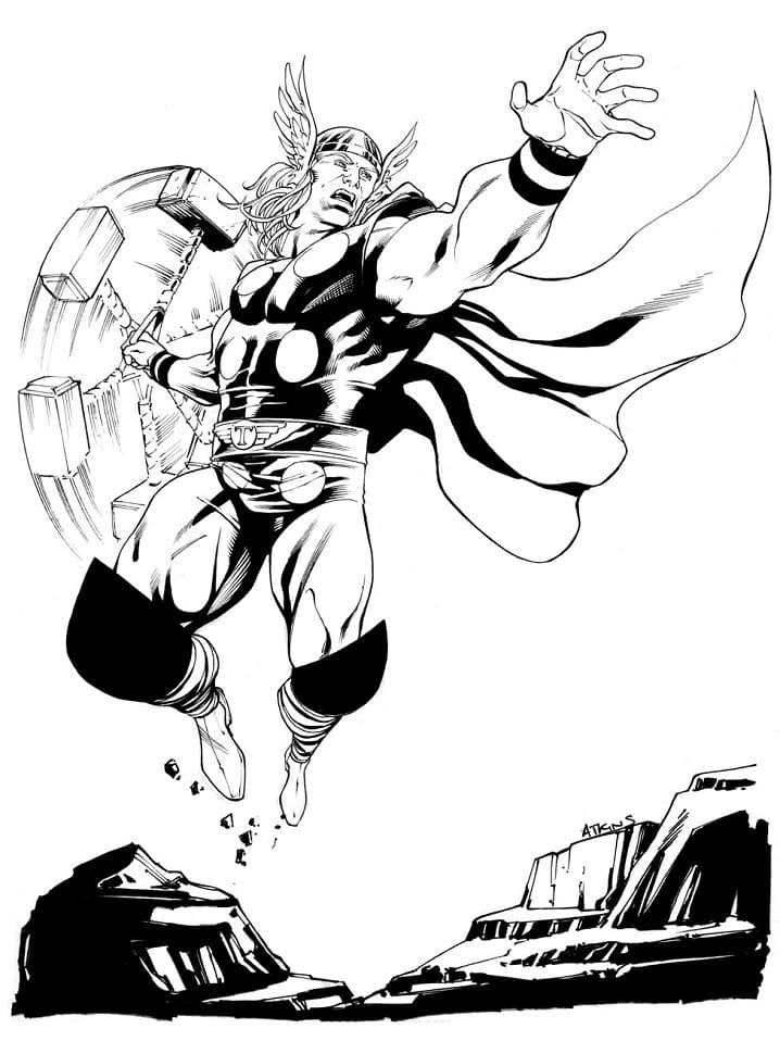 Thor with Mjolnir Coloring Game Thor with Mjolnir