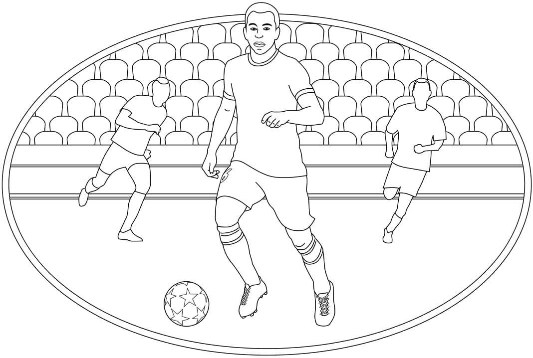 Three Soccer Players Coloring Game Three Soccer Players