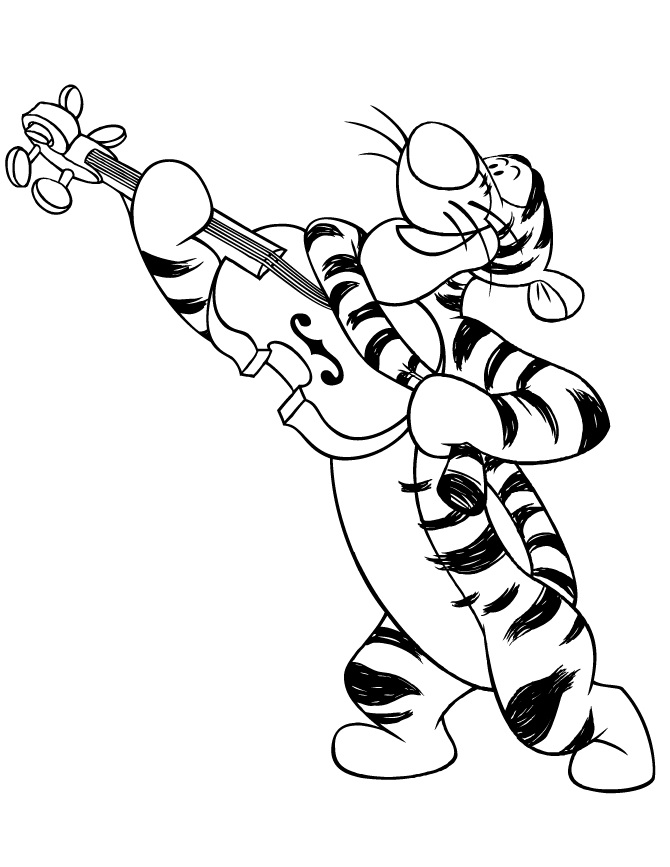 Tigger Playing Violin