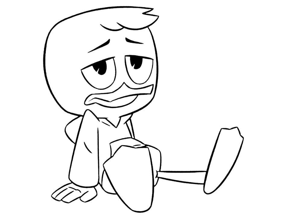 Tired Louie Duck from Ducktales