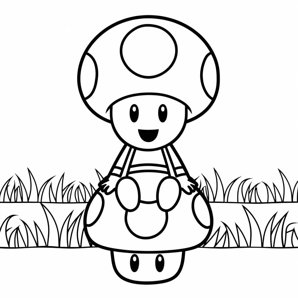 Toad Mario Cute Coloring Game Toad Mario Cute