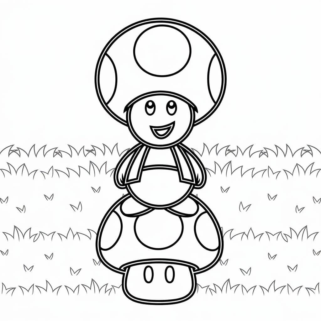 Toad Mario Happy Coloring Game Toad Mario Happy