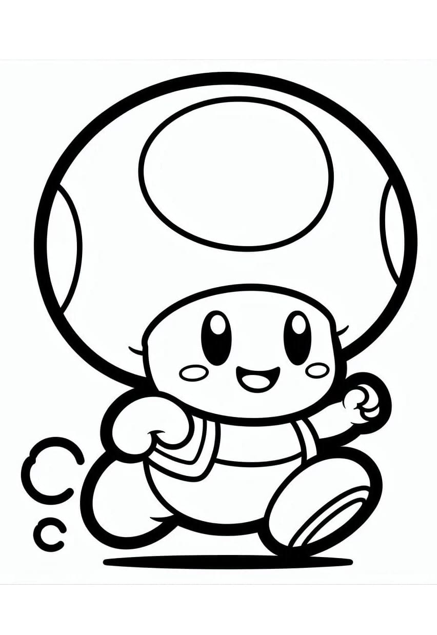 Toad Mario Running Coloring Game Toad Mario Running