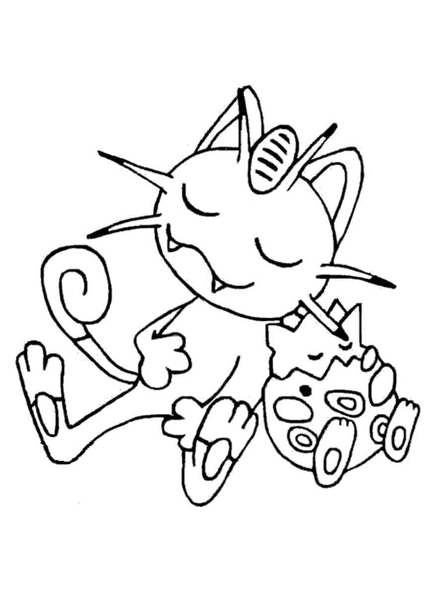 Togepi and Meowth Pokemon Coloring Game Togepi and Meowth Pokemon