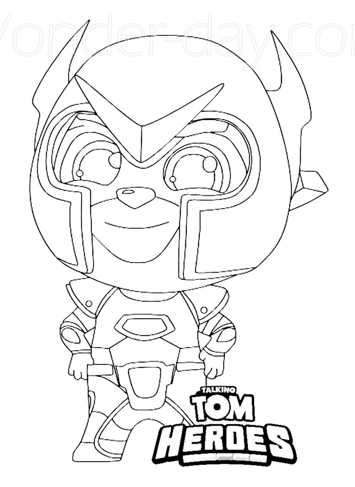 Tom from Talking Tom Heroes Coloring Game Tom from Talking Tom Heroes