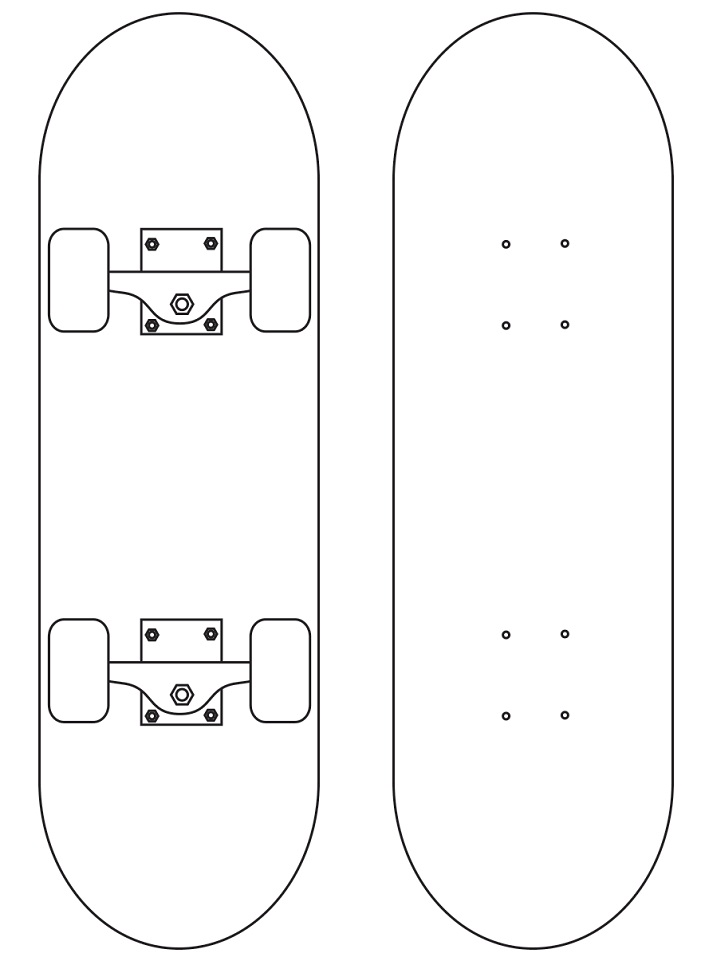 Top and Bottom Skateboard
