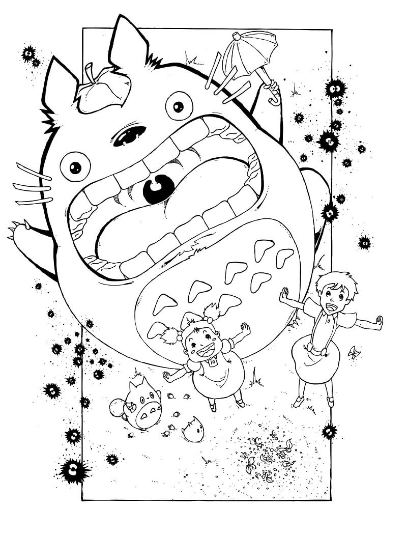 Totoro Screaming Coloring Game Totoro Screaming